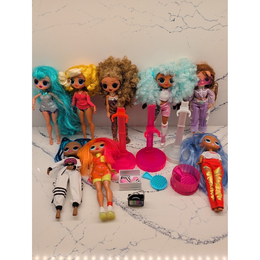 LOL SURPRISE OMG Lot Of 8 Dolls Chillax Neon Lonestar Boss Glamour Nova Icy Disc